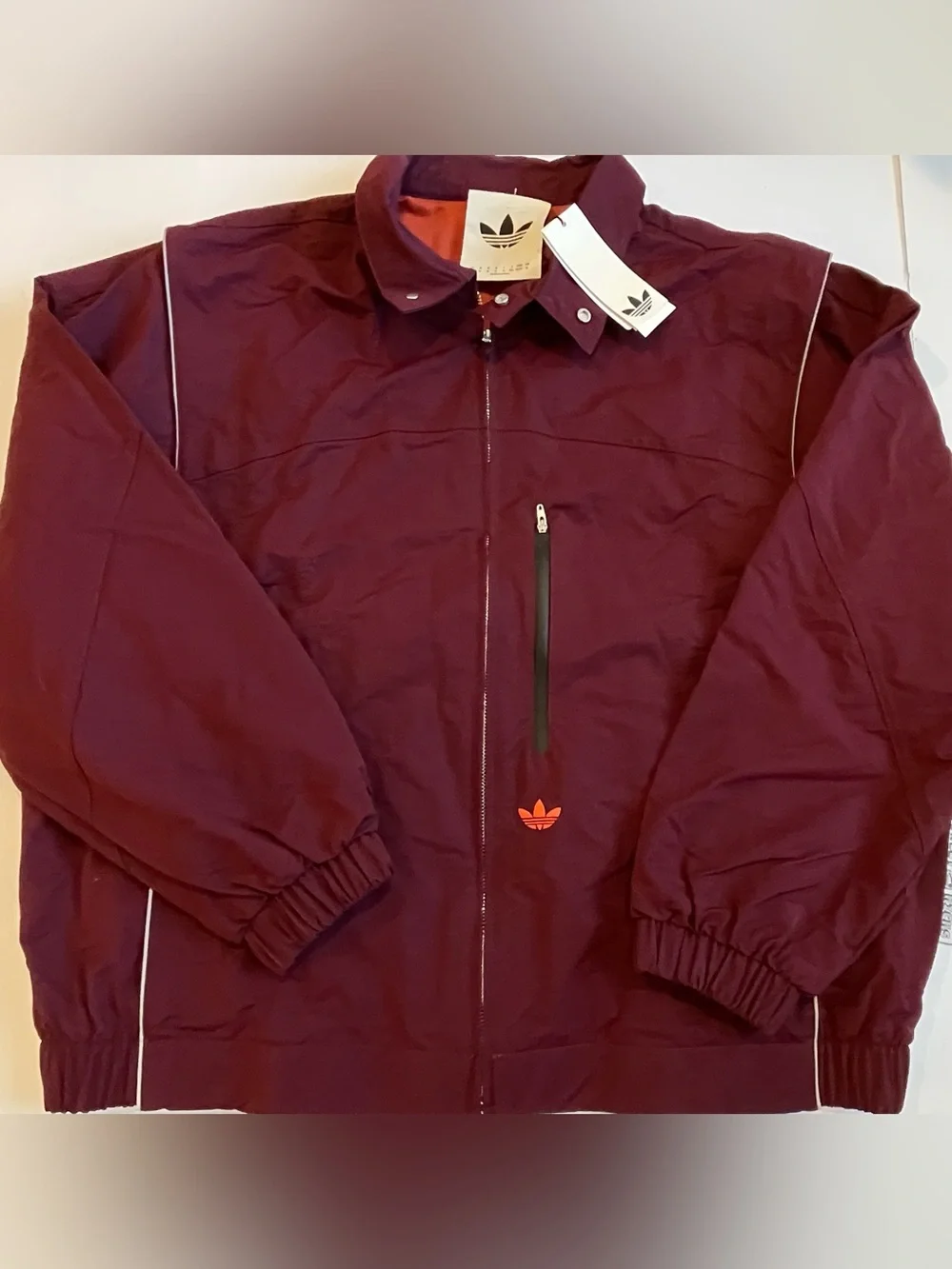 Adidas OG LA Windbreaker Jacket Mesh Lined Maroon Full Zip